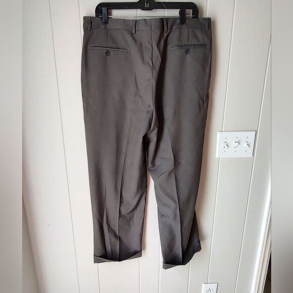 Angelo Rossi Mens Classic Gray Pleated Trousers 38 x 32 - Picture 2 of 7